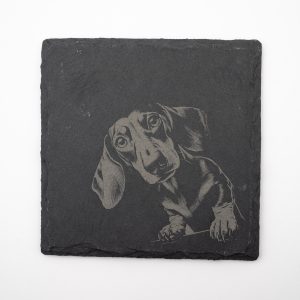 Schiefer-Untersetzer „Dackelblick“ – 2er Set