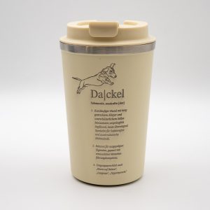 Thermobecher "Dackel" - creme